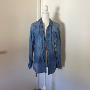EUC Cloth & Stone chambray denim tunic top size S